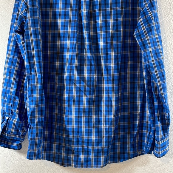 Chaps Blue Plaid Easy Care Button Front Long Sleeves Pocket Shirt Size Large NEW - Picture 6 of 10